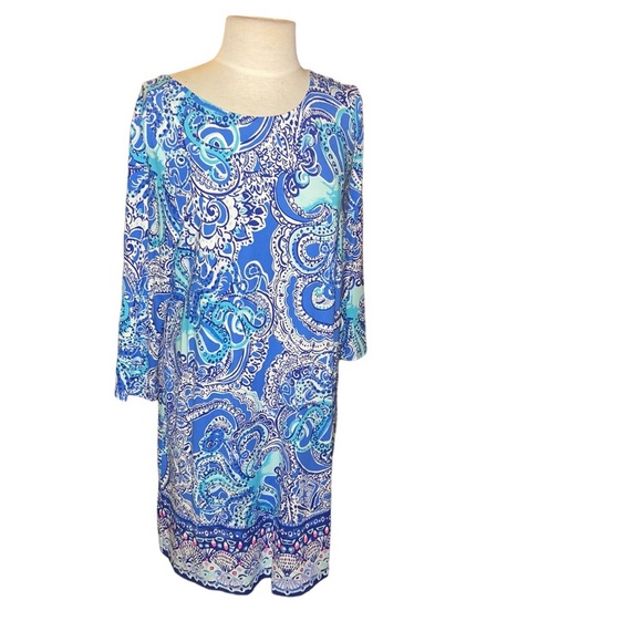 Lilly Pulitzer Coastal Blue LEGGA SEA OPHELIA DRESS Octopus Swing Stretch Large - Picture 1 of 7
